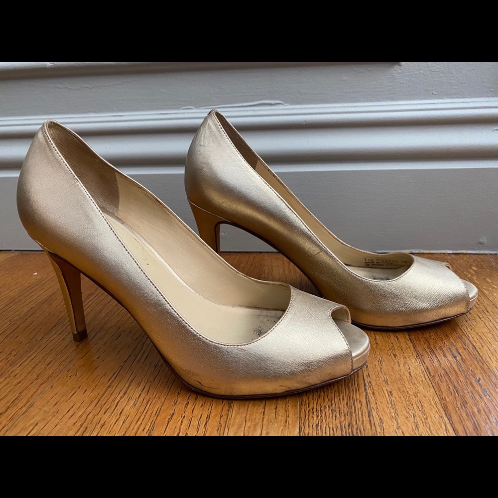 Gold Cole Haan Nike Air Heels